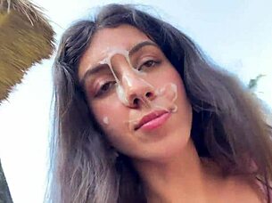 Brunette flashes small tits in public cafe and toilet