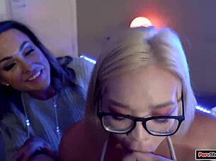 Stepson, you banging your stepmom and stepsister? POV blowjob and monster cock threesome!