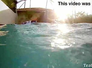 Vicky Vette relaxes by the pool