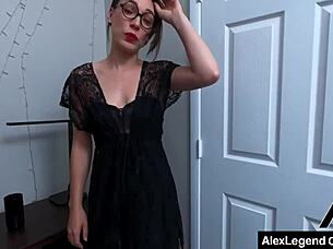 alex legend intensely fucks sweet lily labeau in glasses, deepthroating and muff diving