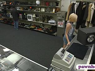 Blondie Babe Sells BF's Subwoofer and Gets Pounded – Hidden Cam Reality?