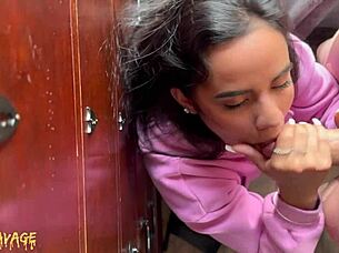 Happy Latina Sucks White Boyfriend's Cock For Big Facial Cumshot