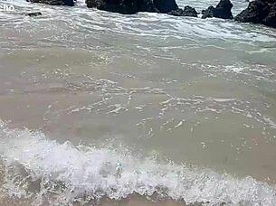 Showing everything on nudist beach, guys crazy for blowjob and anal?