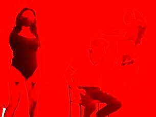 a scruffy man invites us to an exclusive catwalk to perform a dance in lingerie