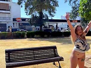 Outdoor sex with licking, rimming, and cum on face in the park