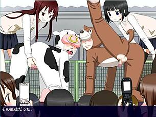 Femdom mistress dominates submissive partner intensely