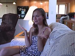 seth brogan fucks couch-surfing nympho stella sedona in cowgirl doggystyle missionary till creampie in her swollen pussy