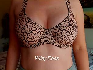 Look At This Milf In Hot Lingerie With Big Tits In Leopard Print Bra?