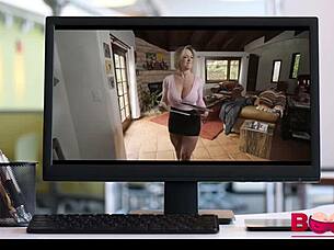 Stepson titty fucks mother-in-law's big boobs