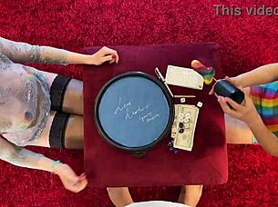 Two Girls One Guy Dice Challenge To Make Him Cum First With Sexy Sluts!