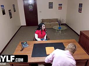 sandy love's big tits in cheer milf blowjob 😍