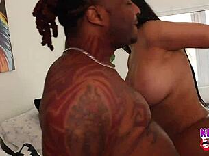 a hotwife engages in an interracial encounter using missionary position with her big tits and curvy body