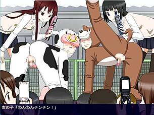 Femdom mistress dominates submissive partner intensely