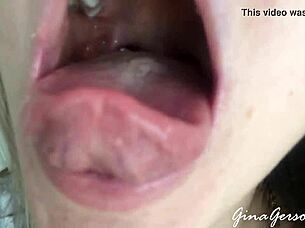 Tongue saliva throat fetish with young 18+ blonde amateurs