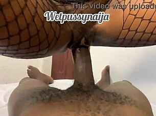 Ebony teen rides huge African black dick intensely