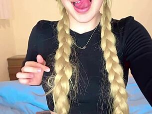 Cute college girl fingers her ass and squirts on her stepbrothers bed - homemade porn