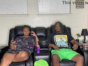 Perfect Booty Ebony Gets Dicked Down By Big Cock Before Husband Arrives