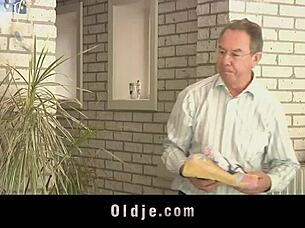 Sweet Redhead Teen 18+ Sucking Old Cock At The Pool