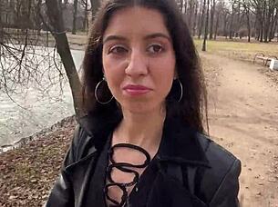 cum on this teen's face so she walks through the park in leather shoes, shocking people with sperm 😈