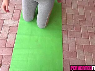 He Rips Stepmom's Yoga Pants & Fucks Her Doggy