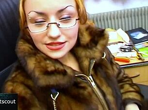 Blonde Girl With Glasses Is A Real Slut