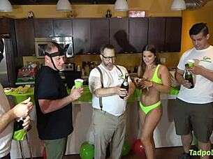 Kendra hearts pussy gets pounded in a live cum-filled gangbang