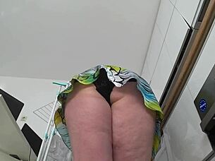 i put a hidden camera to spy on my mature chubby wife in panties