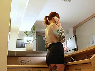 My mouth feels better than his sex toy in quickie cowgirl and doggystyle POV