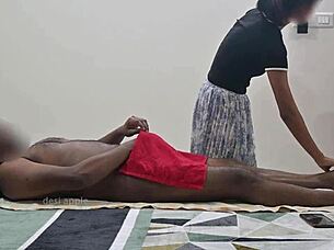 Happy Ending Massage In Front Of Step Sister