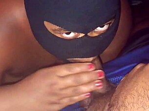 chubby bbw gives deepthroat blowjob under table cum on tits