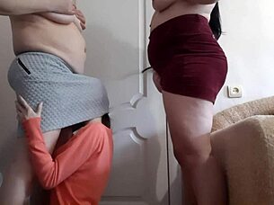 I lick my pregnant girlfriends' pussies in turns.