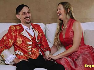 i'm sucking this busty blonde's shaved pussy so good