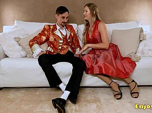 i'm sucking this busty blonde's shaved pussy so good