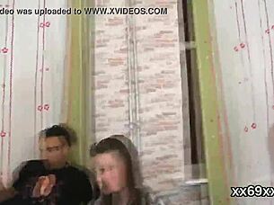 Stud helps examine and deflower virgin teen in group threesome