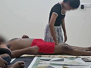 Happy Ending Massage In Front Of Step Sister