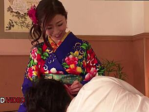 seductive kimono milf ayumi shinoda gives bj and more 😘