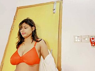 Uttaran20's brunette deepthroats monster cock in threesome