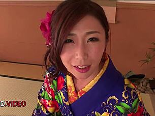 seductive kimono milf ayumi shinoda gives bj and more 😘