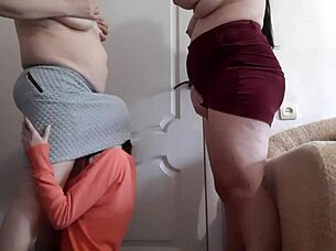 I lick my pregnant girlfriends' pussies in turns.