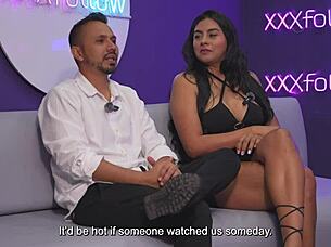 MelanyLatina gets fucked by her real partner Tommy Miller in hot cowgirl action! 😍 Big tits bouncing