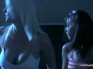 Hot skinny lesbians passionately suck pussy and finger each other on the bed