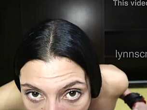 I stick a plug in my asshole and suck his cock crazy while dirty talking