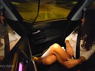 dirty slut after club party masturbates outdoors