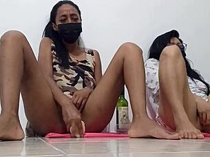 We Love Spreading Our Vaginas With Delicious Dildos We Are Horny Masked Sluts