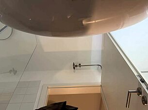 Hot Blonde Babe Strips In Bathroom