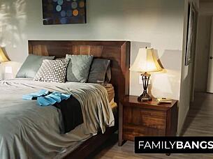 Mature MILF teaches tiny stepdaughter Elexis Monroe and Leah Gotti a lesson