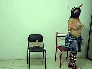 We Love Spreading Our Vaginas With Delicious Dildos We Are Horny Masked Sluts