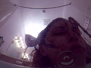 Skinny asian slut candy cruise gags on penis in bathtub pov