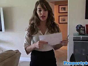 Realtor beauty pov dicksucking and doggystyle with small tits in lingerie