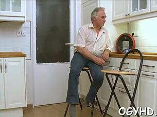 youthful beauty blows old pecker